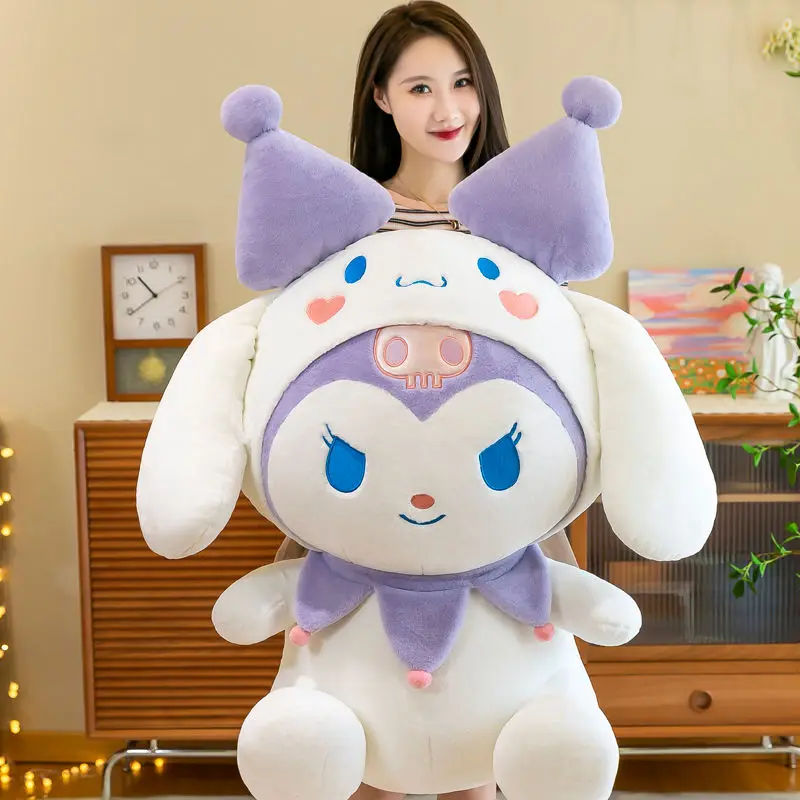 55/45 Sanrio Large Kuromi Soft Stuffed Plush Doll Kuromi Turns Into Cinnamorroll Cartoon Kawaii Cushion Pillow Toy Gift For Girl
55/45 Sanrio Large Kuromi Soft Stuffed Plush Doll Kuromi Turns Into Cinnamorroll Cartoon Kawaii Cushion Pillow Toy Gift For Girl