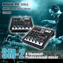 4 channel Mixer Audio Outdoor Conference Audio USB Bluetooth Reverb Audio processor Sing Live with Sound Card Sound Mixer