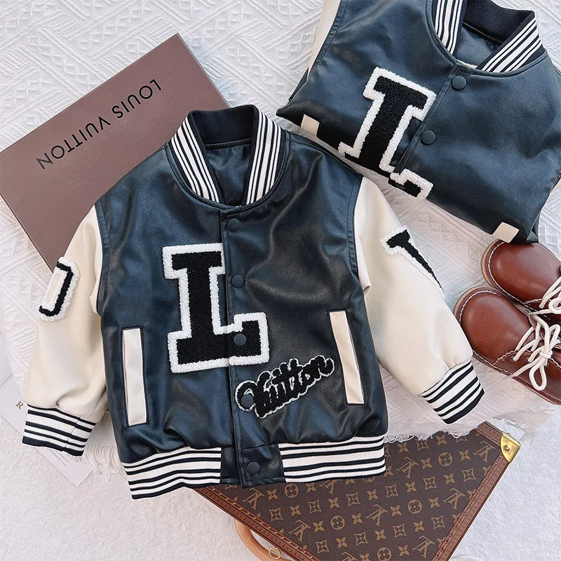Boys' Autumn and Winter Baseball Jacket Children's Cotton Jacket Double Layer Quilted Heavy Casual Leather Jacket
Boys' Autumn and Winter Baseball Jacket Children's Cotton Jacket Double Layer Quilted Heavy Casual Leather Jacket