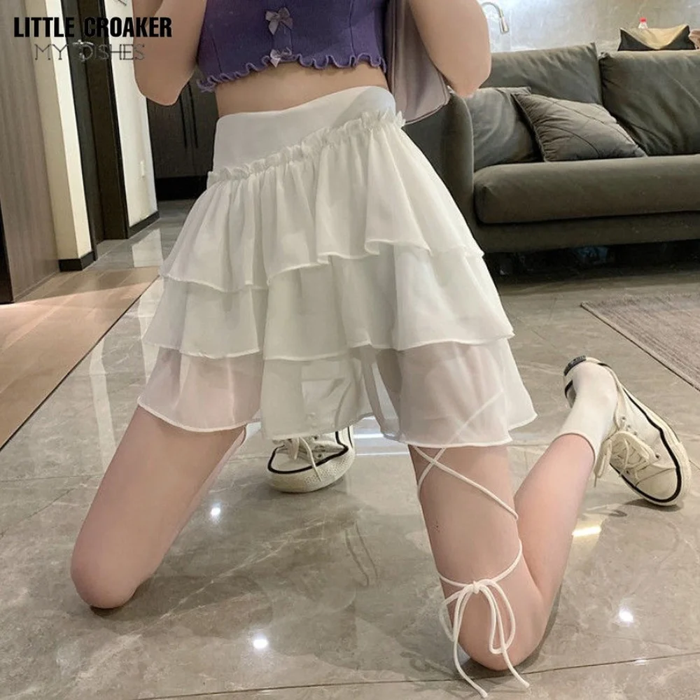 Kawaii White Mini Skirts Women Fairycore Bandage Ruffle Patchwork Irregular High Waist Layer Skirt Shorts Sexy Party Clothes
Kawaii White Mini Skirts Women Fairycore Bandage Ruffle Patchwork Irregular High Waist Layer Skirt Shorts Sexy Party Clothes