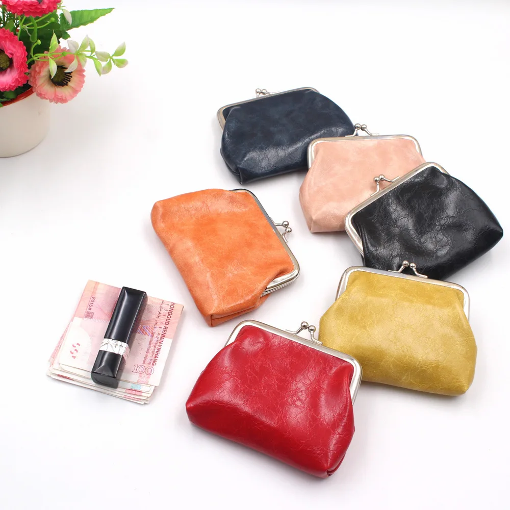 Leather Women Coin Purse Lady Leather Mini Wallet Vintage Design Oil Wax Card Holder Female Lipstick Storage Wallet Coin Purse 
Leather Women Coin Purse Lady Leather Mini Wallet Vintage Design Oil Wax Card Holder Female Lipstick Storage Wallet Coin Purse