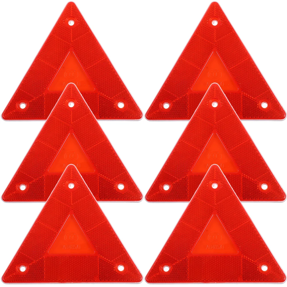 

6 Pcs Body Kit Triangular Reflector Car Triangle Safety Signs Vehicle Warning Slow Moving Suite Reflectors Plastic