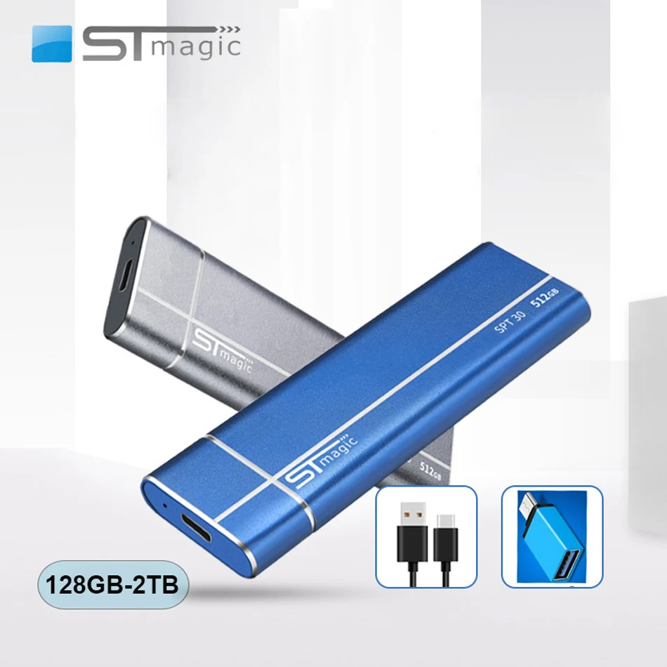 Stmagic Spt30 Metal Portable SSD USB 3.1 128GB 256GB 512GB 1TB 2TB External Solid State Drive for laptop Projector cell phone
Stmagic Spt30 Metal Portable SSD USB 3.1 128GB 256GB 512GB 1TB 2TB External Solid State Drive for laptop Projector cell phone