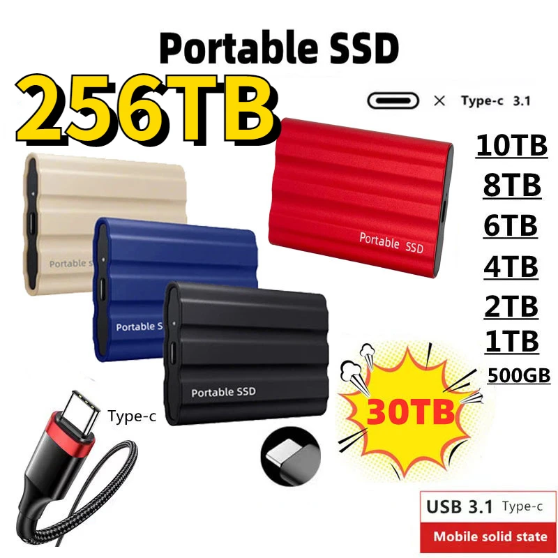 For Samsung New Portable SSD 1TB External Type C USB 3.0 2TB 4TB 8TB High Speed Solid State Drive Mobile Disk SSD For Laptop/Mac
For Samsung New Portable SSD 1TB External Type C USB 3.0 2TB 4TB 8TB High Speed Solid State Drive Mobile Disk SSD For Laptop/Mac