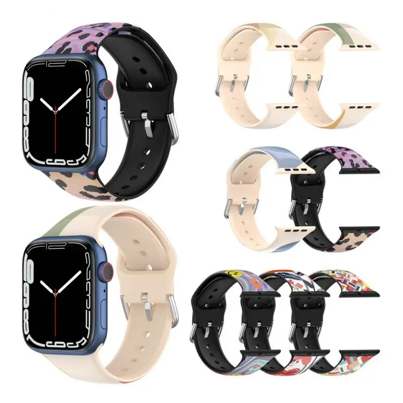 

Replacement Strap For IWatch Minimalist Style Wrist Strap Accessories Morandi Color Strap For Apple Watch 6 5 4 3 Silicone