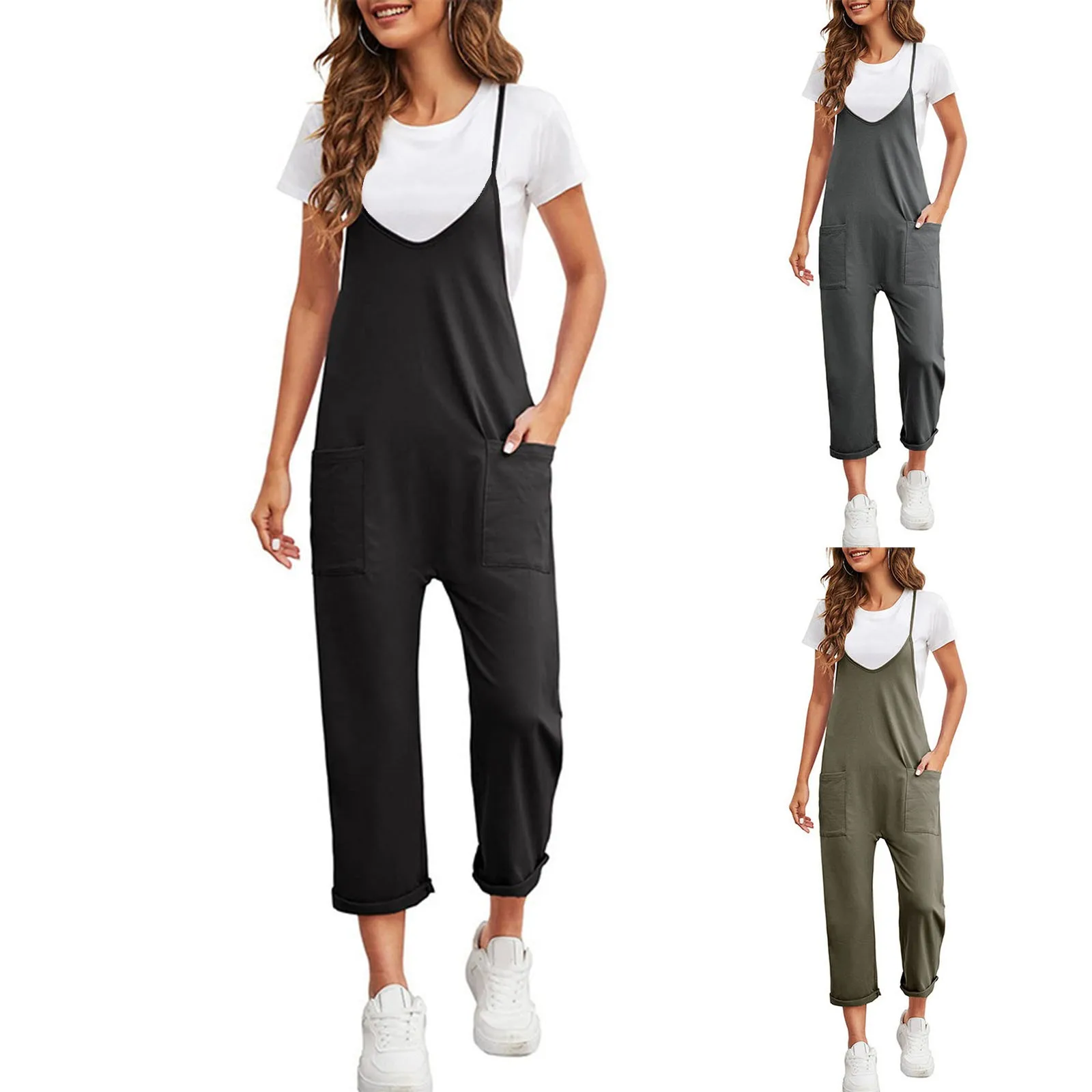 Womens Fleece Jumpsuit Womens Solid Suspenders Casual Pants Jumpsuit Casual Pocket Jumpsuit For Women Came Overalls Women
Womens Fleece Jumpsuit Womens Solid Suspenders Casual Pants Jumpsuit Casual Pocket Jumpsuit For Women Came Overalls Women