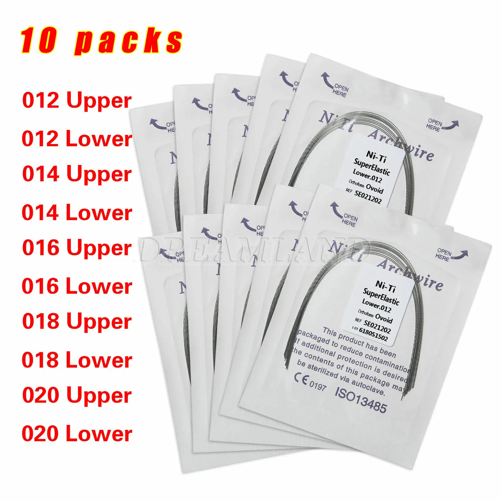 100PCS/10Packs Dental Orthodontic Round Arch Wire Super Elastic NITI Ovoid Form Sizes
100PCS/10Packs Dental Orthodontic Round Arch Wire Super Elastic NITI Ovoid Form Sizes
