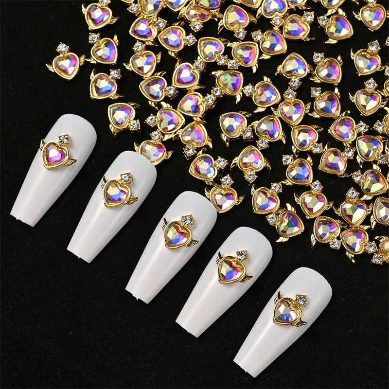 20pcs 3D Colorful Angel Love Nail Art Jewelry Charms Shiny Alloy Diamond AB Crystal Nail Decoration DIY Heart Gems Nail Accessor
20pcs 3D Colorful Angel Love Nail Art Jewelry Charms Shiny Alloy Diamond AB Crystal Nail Decoration DIY Heart Gems Nail Accessor