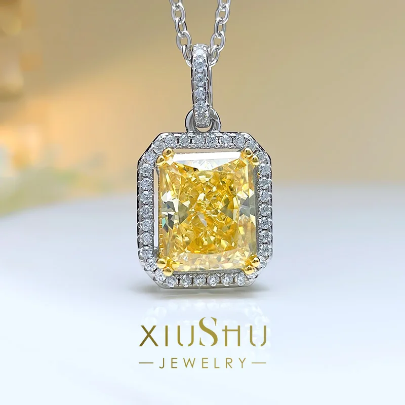 Прямоугольное изумрудное ожерелье 4 карата, цветной бриллиантовый кулон, ошейник, цепочка, ежедневное ожерелье из высокоуглеродистого бриллианта с ледяной огранкой 
Прямоугольное изумрудное ожерелье 4 карата, цветной бриллиантовый кулон, ошейник, цепочка, ежедневное ожерелье из высокоуглеродистого бриллианта с ледяной огранкой