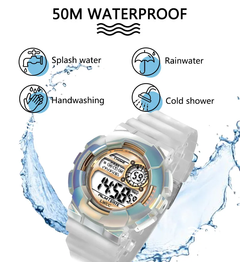 30-50 M Waterproof Electronic Watches for Men Women Fashion Multi-function Water Resistant Sports Swimmable Wristwatch Relojes
30-50 M Waterproof Electronic Watches for Men Women Fashion Multi-function Water Resistant Sports Swimmable Wristwatch Relojes