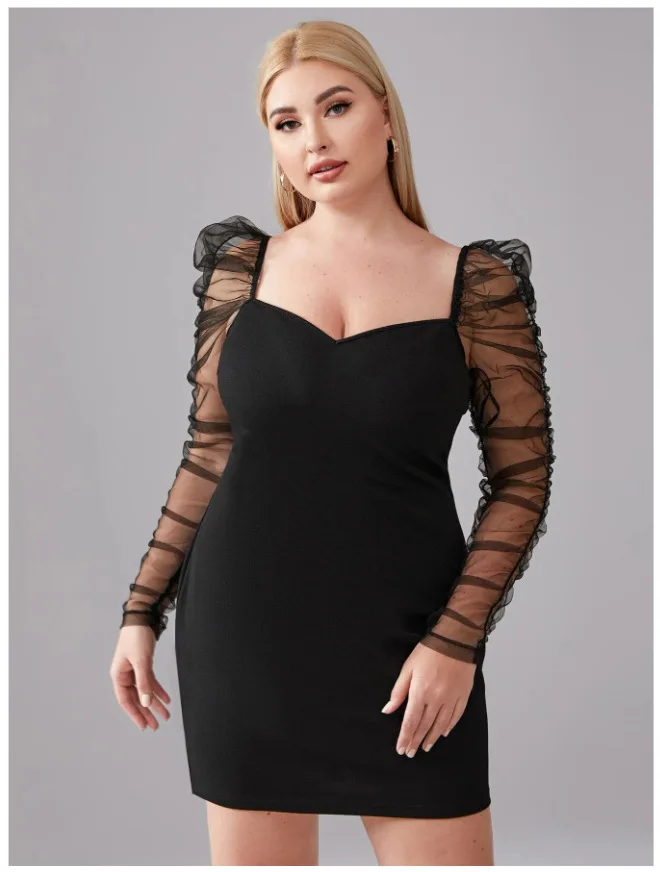 Sexy Black Heart Collar Dress Women Mesh Long Sleeve Bodycon Mini Robe Femme Vestiods 2022 Plus Size Curve Party Office Dresses
Sexy Black Heart Collar Dress Women Mesh Long Sleeve Bodycon Mini Robe Femme Vestiods 2022 Plus Size Curve Party Office Dresses