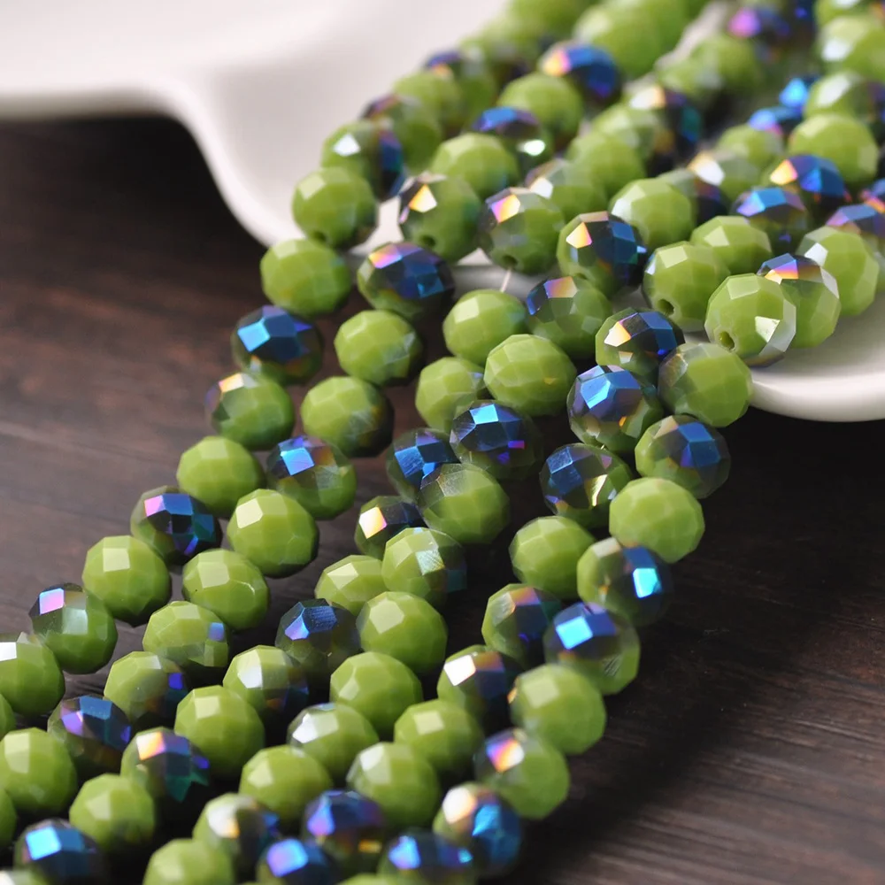 Rondelle Faceted Czech Crystal Glass Porcelain Olive & Blue Color 4mm 6mm 8mm Loose Spacer Beads for Jewelry Making DIY
Rondelle Faceted Czech Crystal Glass Porcelain Olive & Blue Color 4mm 6mm 8mm Loose Spacer Beads for Jewelry Making DIY