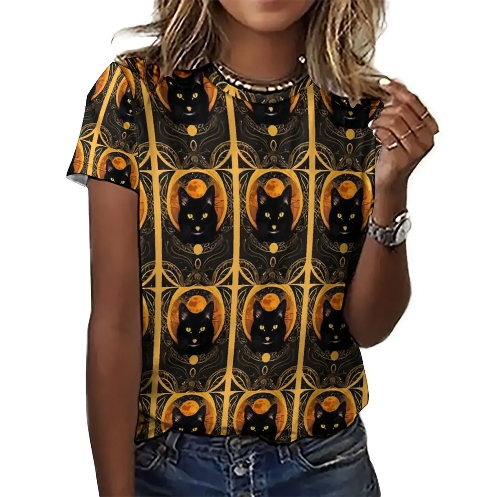 Tarot Card Print T Shirt Vintage Black Cat Kawaii T Shirts Short Sleeve Street Style Tee Shirt Summer Graphic Clothing Big Size
Tarot Card Print T Shirt Vintage Black Cat Kawaii T Shirts Short Sleeve Street Style Tee Shirt Summer Graphic Clothing Big Size
