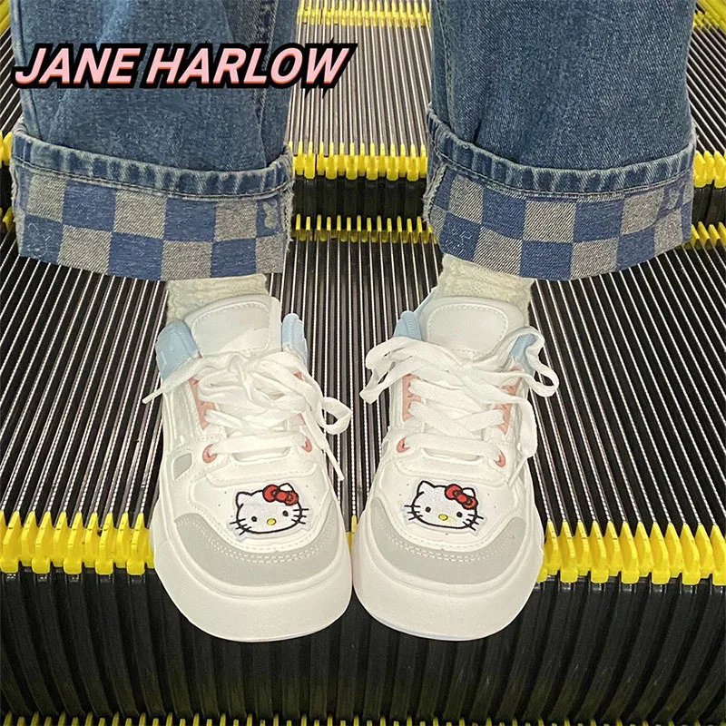 Kawaii Sanrio, аниме мультфильм Hello Kitty, обувь для девочек, дышащая, увеличивающая рост холщовая обувь Ins, Студенческая спортивная обувь для скейтбо...
Kawaii Sanrio, аниме мультфильм Hello Kitty, обувь для девочек, дышащая, увеличивающая рост холщовая обувь Ins, Студенческая спортивная обувь для скейтбо...