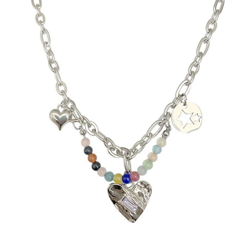 Double-layer Heart Beads Necklaces Chain Chokers Women Party Necklaces Party Jewelry Perfect Gift for Women Girls 
Double-layer Heart Beads Necklaces Chain Chokers Women Party Necklaces Party Jewelry Perfect Gift for Women Girls