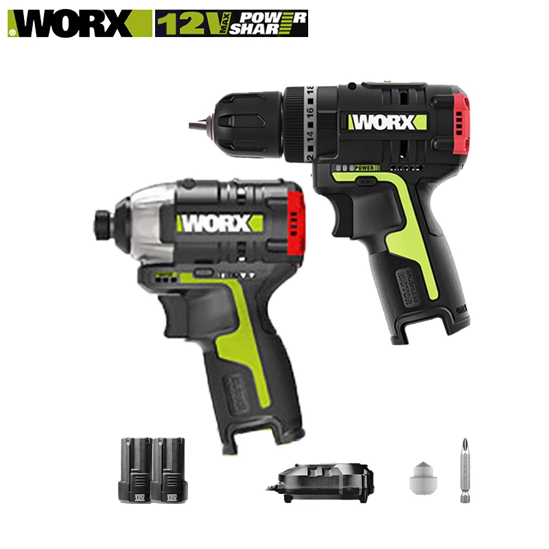 Worx 12v Brushless Motor Cordless Impact Screwdriver WU132 140Nm Cordless Impact Drill WU131X Adjust professional tool Combo Set
Worx 12v Brushless Motor Cordless Impact Screwdriver WU132 140Nm Cordless Impact Drill WU131X Adjust professional tool Combo Set