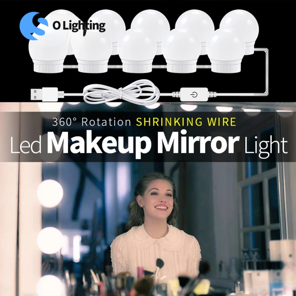 Зеркало для макияжа, светодиодная подсветка, регулируемая яркость
Зеркало для макияжа, светодиодная подсветка, регулируемая яркость