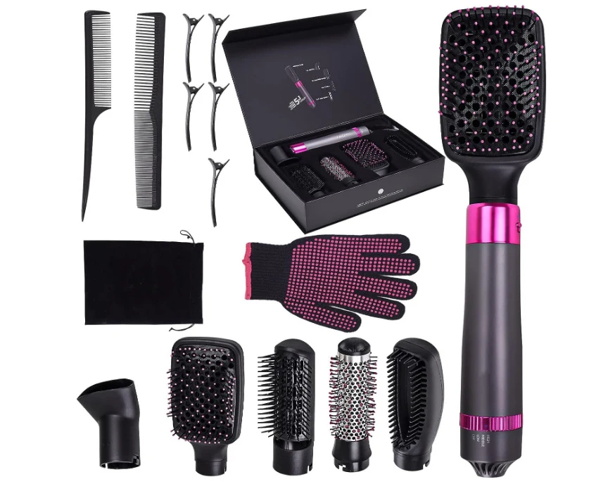 5 in 1 Hair Dryer Brush, Negative Ion Electric Hot Air Blow Dryer Brush Comb (Black-red)
5 in 1 Hair Dryer Brush, Negative Ion Electric Hot Air Blow Dryer Brush Comb (Black-red)