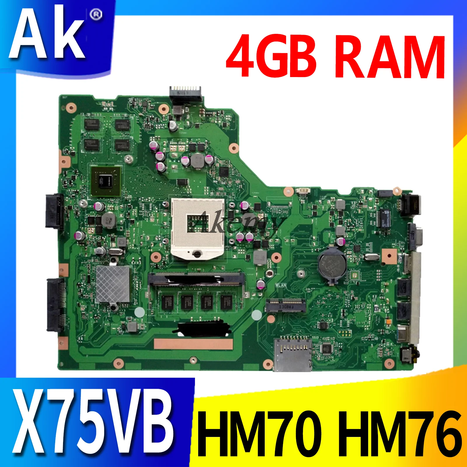 X75VB Laptop Motherboard For ASUS X75VB X75VC X75VD X75V X75 original Notebook Mainboard HM70 or HM76 4GB RAM
X75VB Laptop Motherboard For ASUS X75VB X75VC X75VD X75V X75 original Notebook Mainboard HM70 or HM76 4GB RAM
