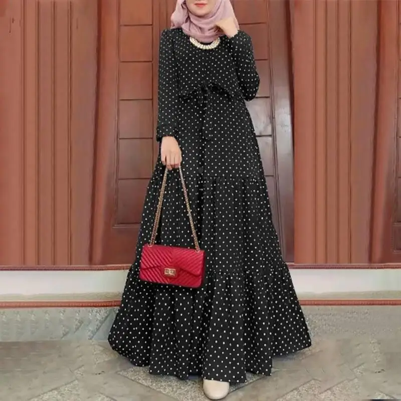 

2023 марокканское мусульманское платье, женская Абая, кафтаны, вечерние платья в горошек для женщин, женское длинное платье, женское платье