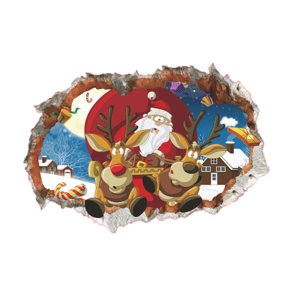 1PC Removable Creative DIY 3D Broken Wall Santa Claus Reindeer Wall Sticker Wall Decal
1PC Removable Creative DIY 3D Broken Wall Santa Claus Reindeer Wall Sticker Wall Decal