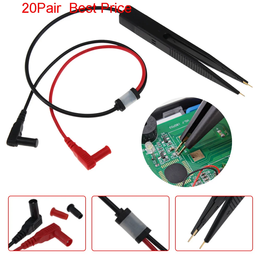 20Pair SMD SMT Chip Test Clip Lead Probe Digital Multimeter Meter Tweezer Capacitor Resistance tweezers
20Pair SMD SMT Chip Test Clip Lead Probe Digital Multimeter Meter Tweezer Capacitor Resistance tweezers