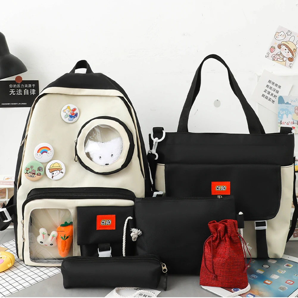 5pcs/Set Students Mochila Canvas Large Capacity Backpack Mini Pouch Composite Shoulder Bag For School Rucksack Teenager Girls
5pcs/Set Students Mochila Canvas Large Capacity Backpack Mini Pouch Composite Shoulder Bag For School Rucksack Teenager Girls