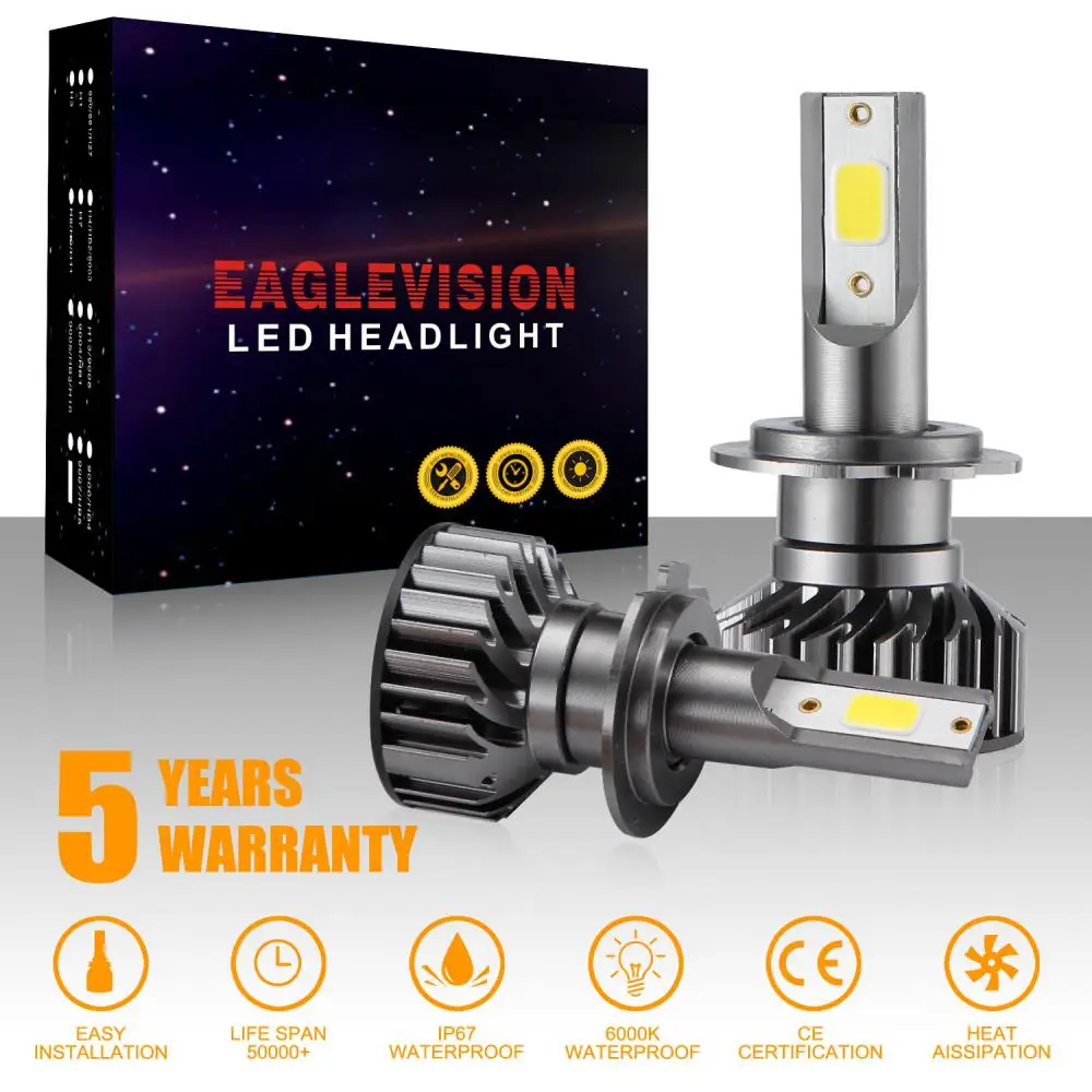 2 Pcs Super bright COB Chip H7 LED Headlight Conversion Kit COB Bulb 110W 26000LM White High Power 6000K Car Led Headlight
2 Pcs Super bright COB Chip H7 LED Headlight Conversion Kit COB Bulb 110W 26000LM White High Power 6000K Car Led Headlight