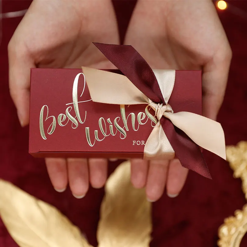Gift Box Best Wishes Party Baby Shower Birthday Burgundy Paper Chocolate Candy Boxes for Packaging Wedding Favors for Guests
Gift Box Best Wishes Party Baby Shower Birthday Burgundy Paper Chocolate Candy Boxes for Packaging Wedding Favors for Guests