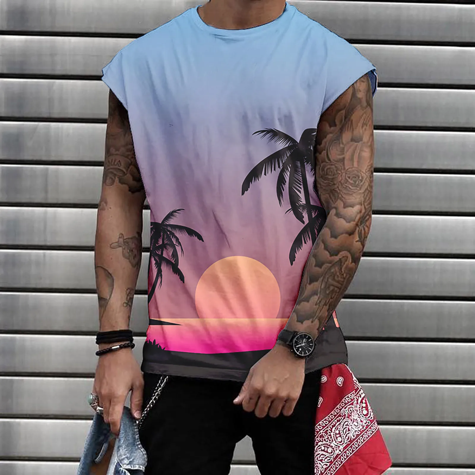 Men's Casual Tank Tops Beach Boho Print Sleeveless Muscle Tees Cool Workout T Shirts Fitness Vest All- Basic Top
Men's Casual Tank Tops Beach Boho Print Sleeveless Muscle Tees Cool Workout T Shirts Fitness Vest All- Basic Top