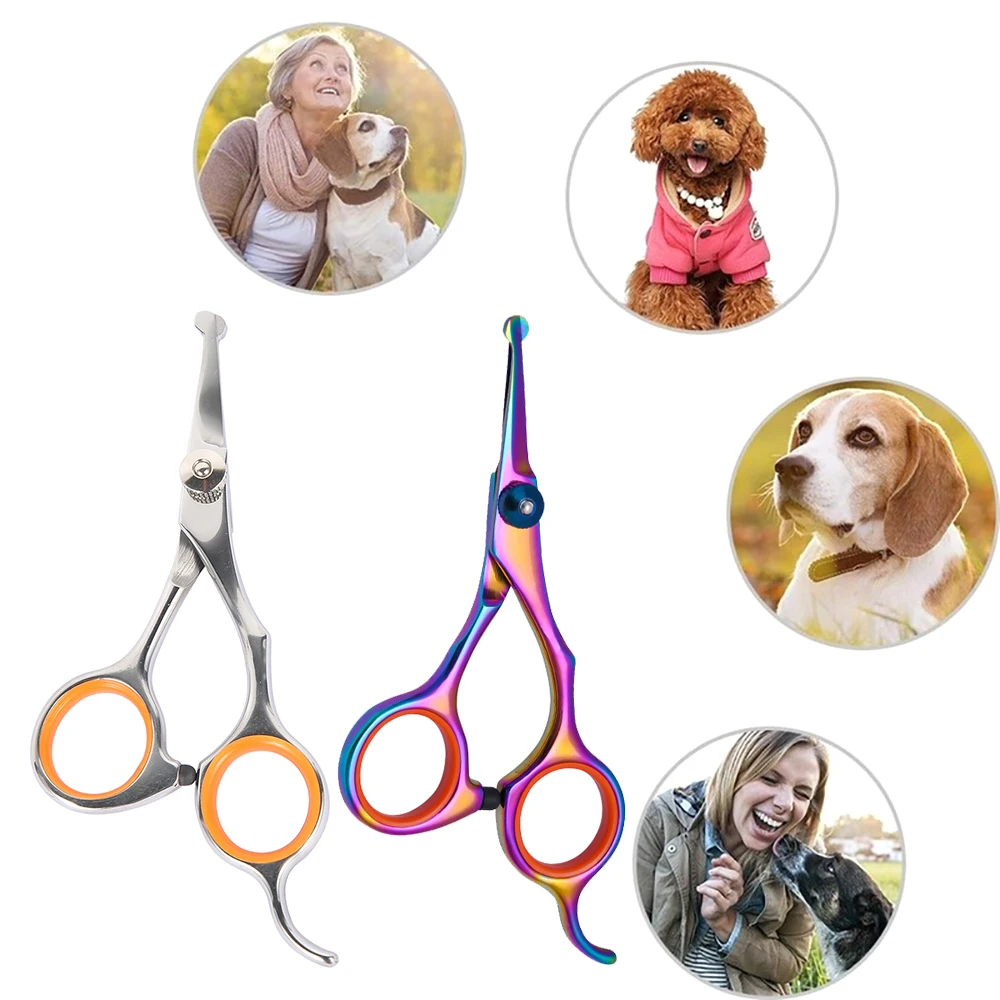 

Ножницы для стрижки домашних животных, стальные безопасные круглые ножницы для груминга собак, профессиональные портативные