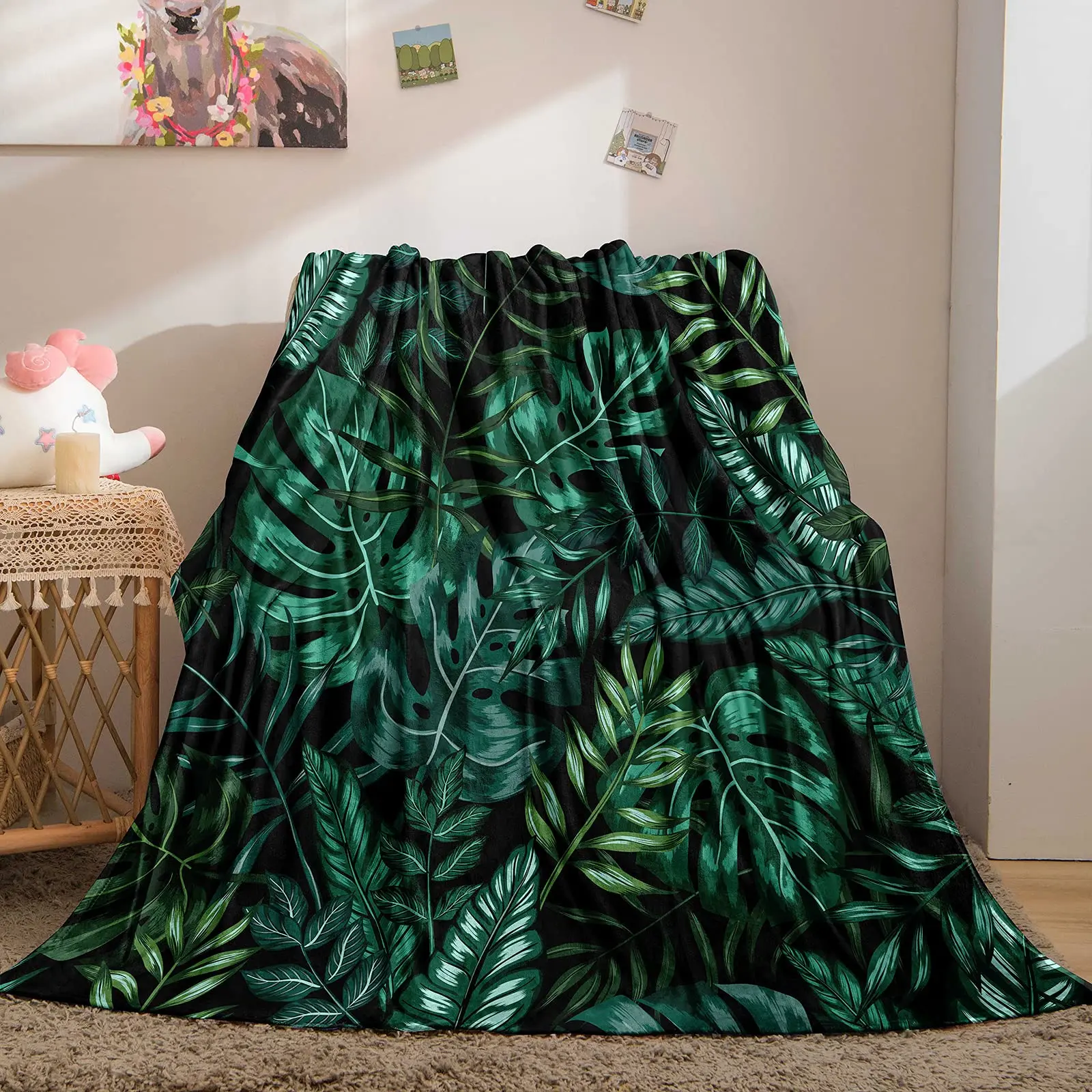 Tropical Plant Green Leaf Throw Blanket Exotic with Tropical Leaves Fresh Jungle Botanical Soft Flannel Blanket for Couch Bed
Tropical Plant Green Leaf Throw Blanket Exotic with Tropical Leaves Fresh Jungle Botanical Soft Flannel Blanket for Couch Bed