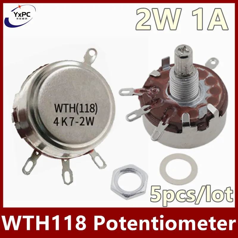 5pcs/lot WTH118 2W 1A 470R 1K 2.2K 3.3K 4.7K 5.6K 10K 22K 47K 100K 470K 500K 560K 1M ohm Potentiometer WTH118-2W
5pcs/lot WTH118 2W 1A 470R 1K 2.2K 3.3K 4.7K 5.6K 10K 22K 47K 100K 470K 500K 560K 1M ohm Potentiometer WTH118-2W