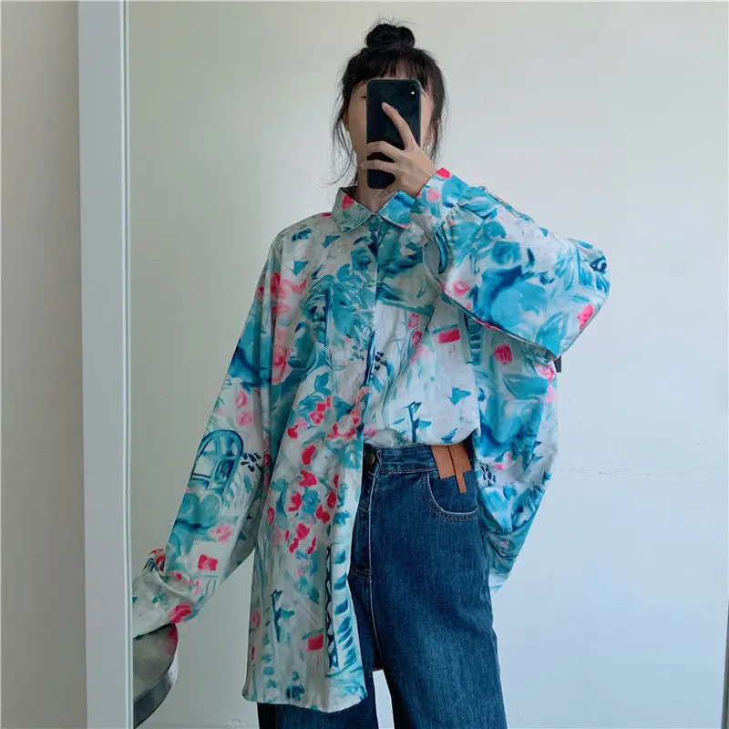 Retro ink painting shirt female autumn Korean version loose student all-match long-sleeved shirt Hong Kong style temperament top
Retro ink painting shirt female autumn Korean version loose student all-match long-sleeved shirt Hong Kong style temperament top