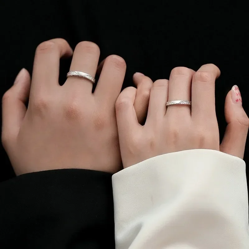 Couple Promise 925 Sterling Silver Y2k Adjustable Rings Paired for Love Woman Man Wedding Retro Jewelry Sets Replica Brands 
Couple Promise 925 Sterling Silver Y2k Adjustable Rings Paired for Love Woman Man Wedding Retro Jewelry Sets Replica Brands