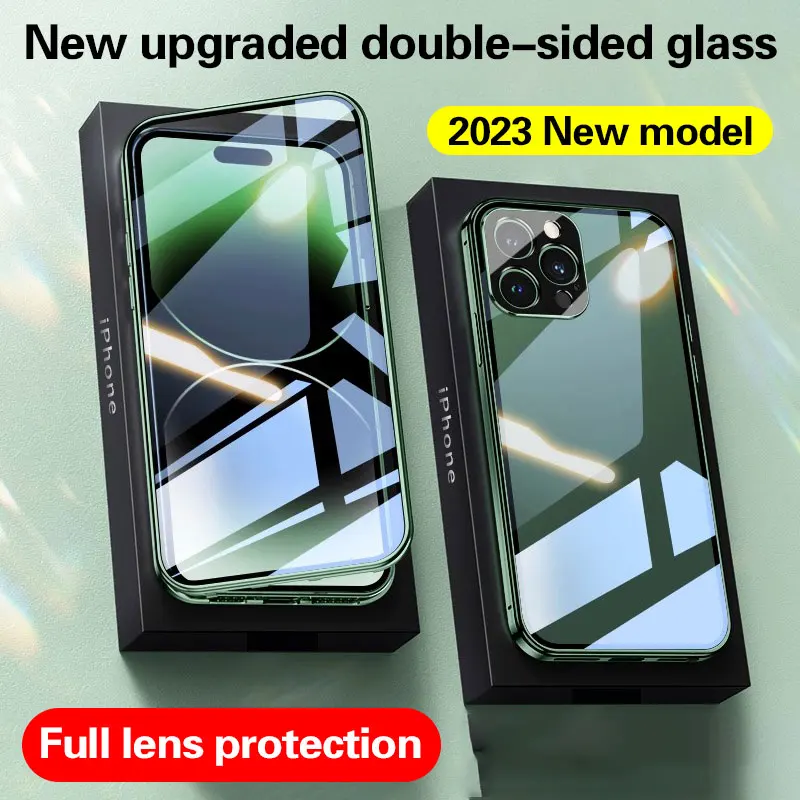 For iPhone 14 pro max phone case new double-sided glass plus 13 lens all-inclusive anti-fall magnetic suction 12 anti-peeping
For iPhone 14 pro max phone case new double-sided glass plus 13 lens all-inclusive anti-fall magnetic suction 12 anti-peeping