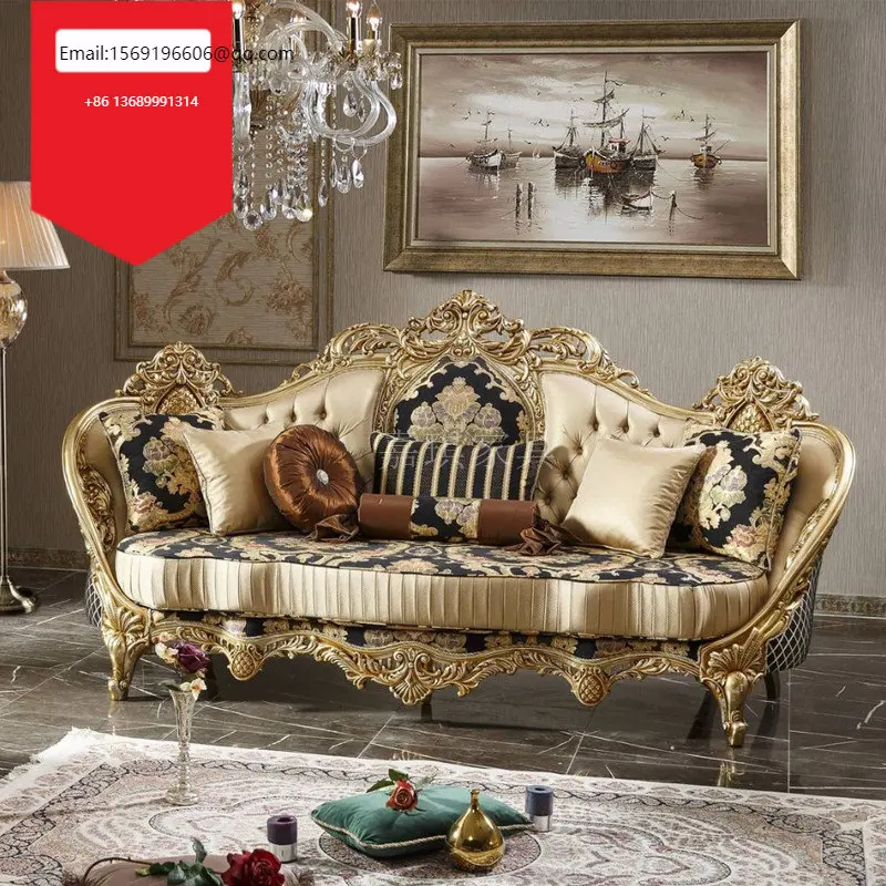 

Роскошный диван из цельного дерева в европейском стиле на заказ, сочетание ткани, оригинальная резьба по дереву, Цветочный Дворец, вилла, мебель на заказ