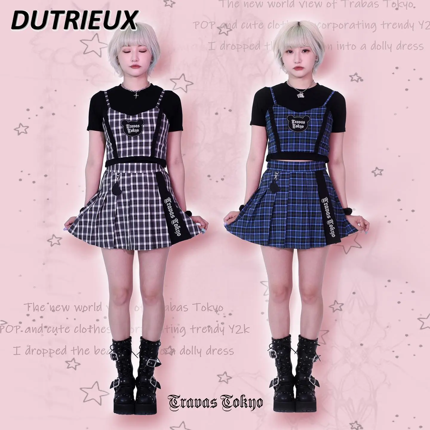 Japanese Style Top and Skirt Set Harajuku Mine Bear Plaid Sling Corset Skirt Outfit Hot Girl Fashion Women's Two Piece Set
Japanese Style Top and Skirt Set Harajuku Mine Bear Plaid Sling Corset Skirt Outfit Hot Girl Fashion Women's Two Piece Set