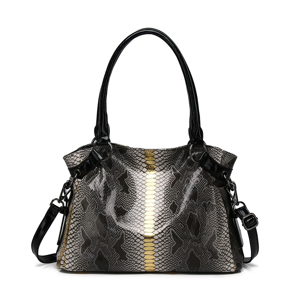 Женская сумка-тоут из ПУ кожи, с текстурой змеиной кожи
Женская сумка-тоут из ПУ кожи, с текстурой змеиной кожи