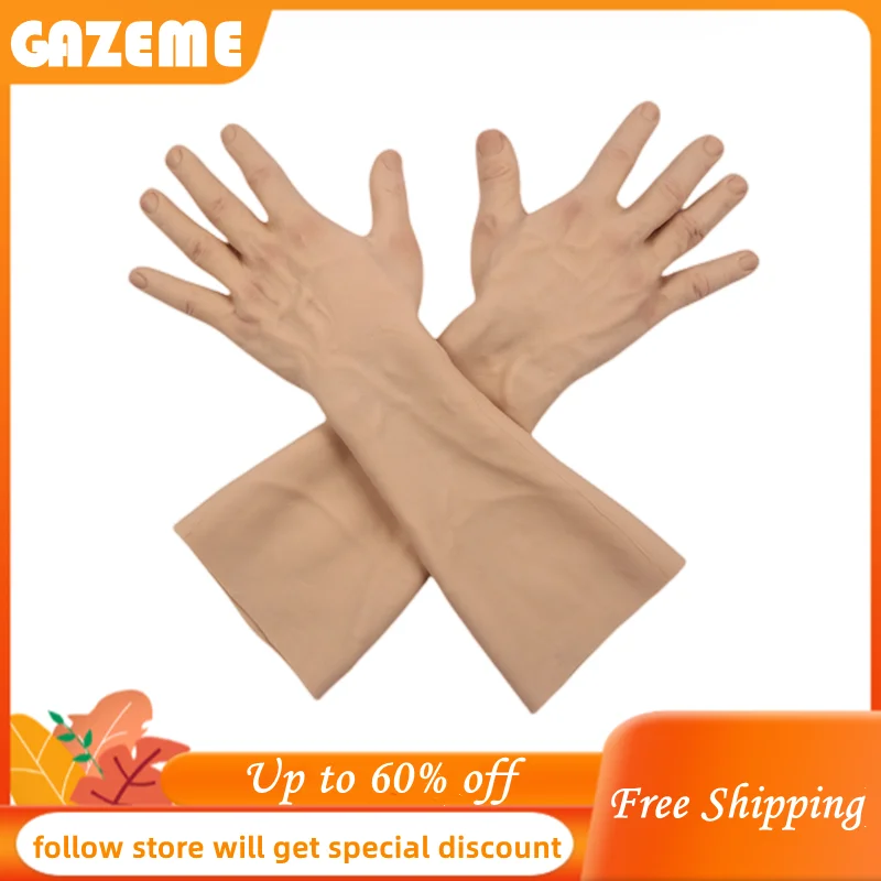 

Artificial Simulated Skin Fake Hand Silicone Glove Prosthesis Disabled Cover Scar Tattoo Realistic Texture Super Stretch