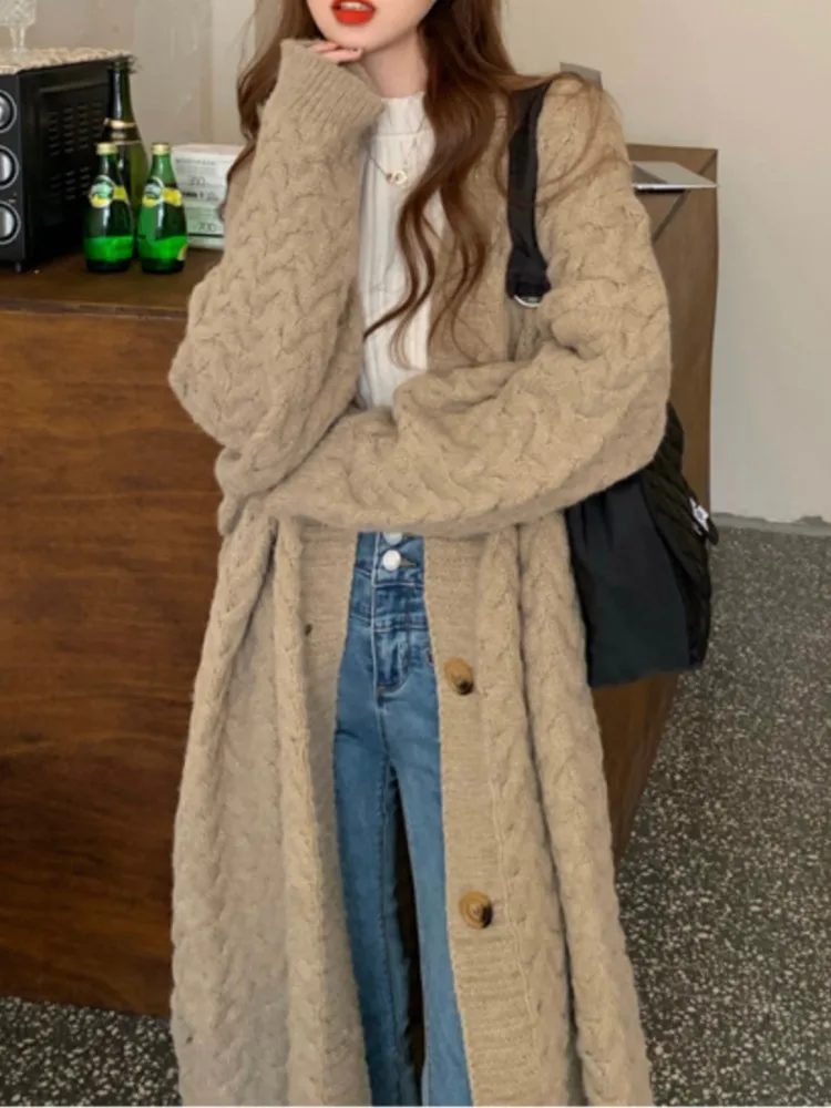New Fashion Women Sweaters Autumn Winter Mid Length Knitted Cardigan Ladies Long Sleeve Casual Loose Top Knitwear Overcoat 
New Fashion Women Sweaters Autumn Winter Mid Length Knitted Cardigan Ladies Long Sleeve Casual Loose Top Knitwear Overcoat