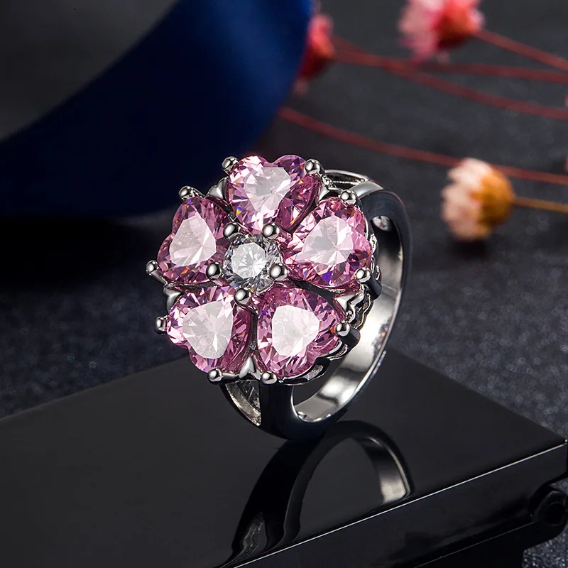 2022 hot sale pink heart-shaped zircon ring female cross border sweet love pink diamond ring Yongai fashion jewelry
2022 hot sale pink heart-shaped zircon ring female cross border sweet love pink diamond ring Yongai fashion jewelry