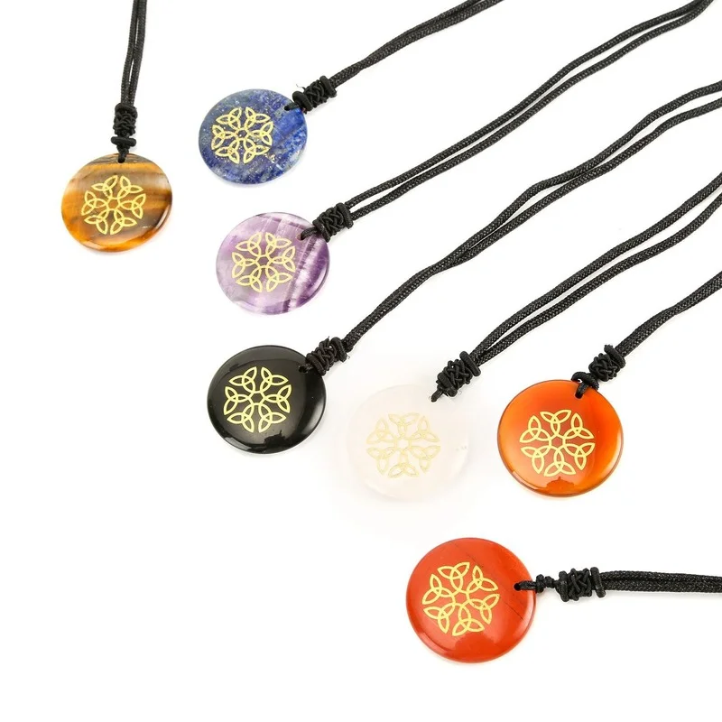 Natural Gmes Engraved Stone Pendant Healing Crystal Reiki Triqueta Religion Chakra Amethyst Lapis Lazuli Rose Quartz Necklace
Natural Gmes Engraved Stone Pendant Healing Crystal Reiki Triqueta Religion Chakra Amethyst Lapis Lazuli Rose Quartz Necklace
