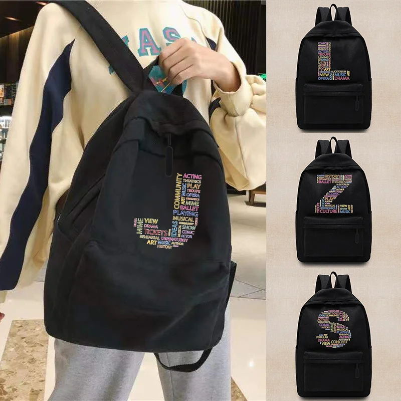 

Unisex Shoulders Backpacks Commute Knapsack Teen School Bags Text Letter Print Large Capacity Travel Laptop Backpack Women's Bag