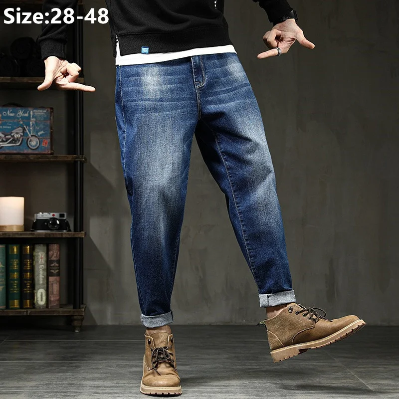 Men Jeans Black Denim Blue Pencil Loose Stretch Boys Plus Size Large 42 44 46 48 Pants High Waist Cool Cowboy Classic Trousers
Men Jeans Black Denim Blue Pencil Loose Stretch Boys Plus Size Large 42 44 46 48 Pants High Waist Cool Cowboy Classic Trousers
