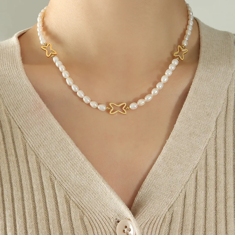 Minar Retro Real Freshwater Pearl Chokers Necklaces for Women 18K Gold Plated Titanium Steel Hollow Star Geometric Necklace Gift
Minar Retro Real Freshwater Pearl Chokers Necklaces for Women 18K Gold Plated Titanium Steel Hollow Star Geometric Necklace Gift