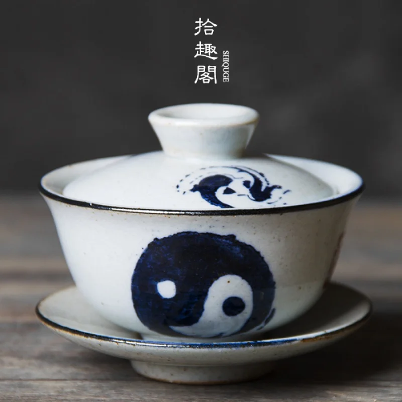 Jingdezhen Coarse Ceramic Gaiwan Hand Painted Tea Cup Retro Tea Ceremony Bowl Nostalgic Kung Fu Tea Set Tea Making Device Free S
Jingdezhen Coarse Ceramic Gaiwan Hand Painted Tea Cup Retro Tea Ceremony Bowl Nostalgic Kung Fu Tea Set Tea Making Device Free S