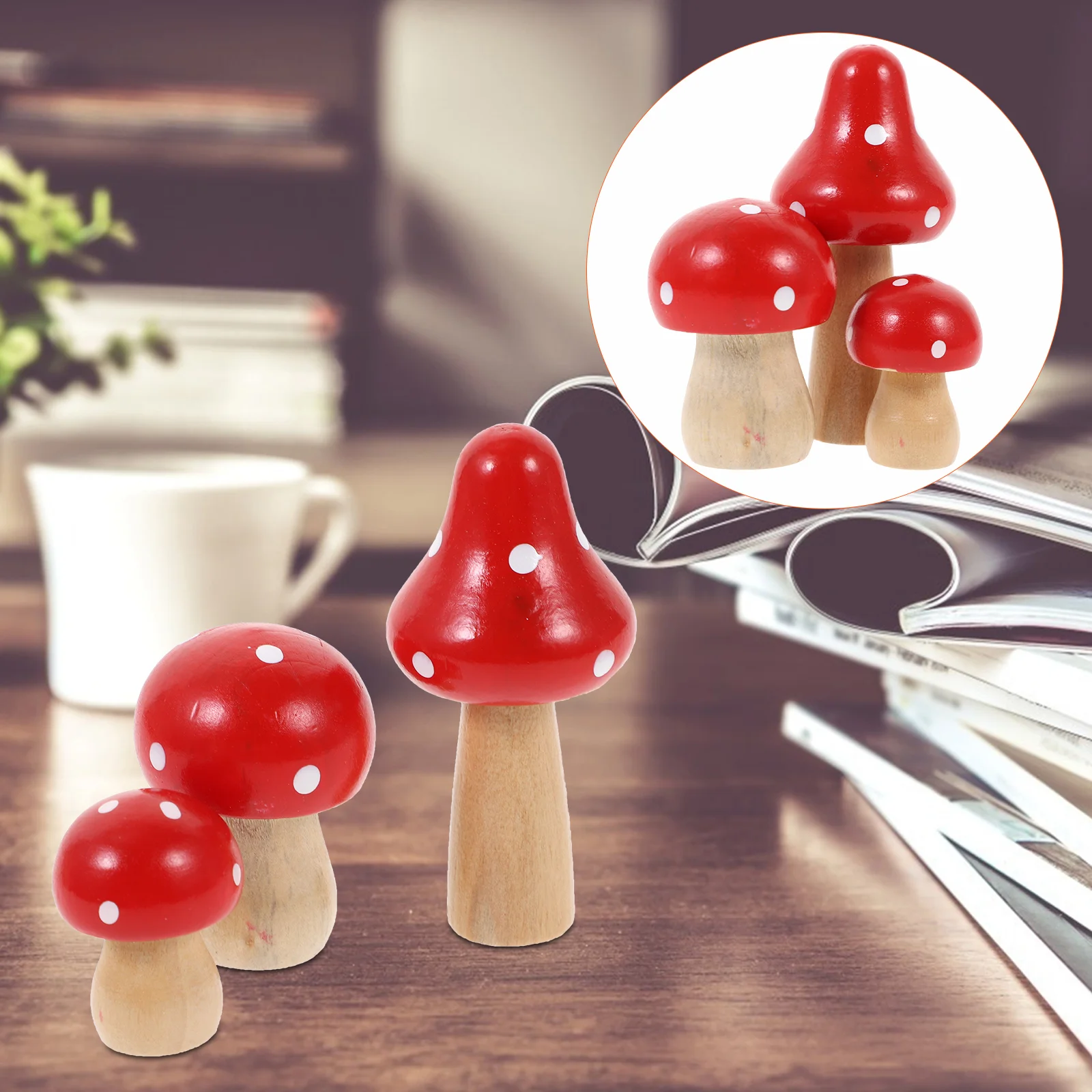 3 Miniature Mushroom Figurines Wooden Mushroom Sculptures Mini Plantsative Desktop Flower Pot Bonsai Landscape Ornament
3 Miniature Mushroom Figurines Wooden Mushroom Sculptures Mini Plantsative Desktop Flower Pot Bonsai Landscape Ornament