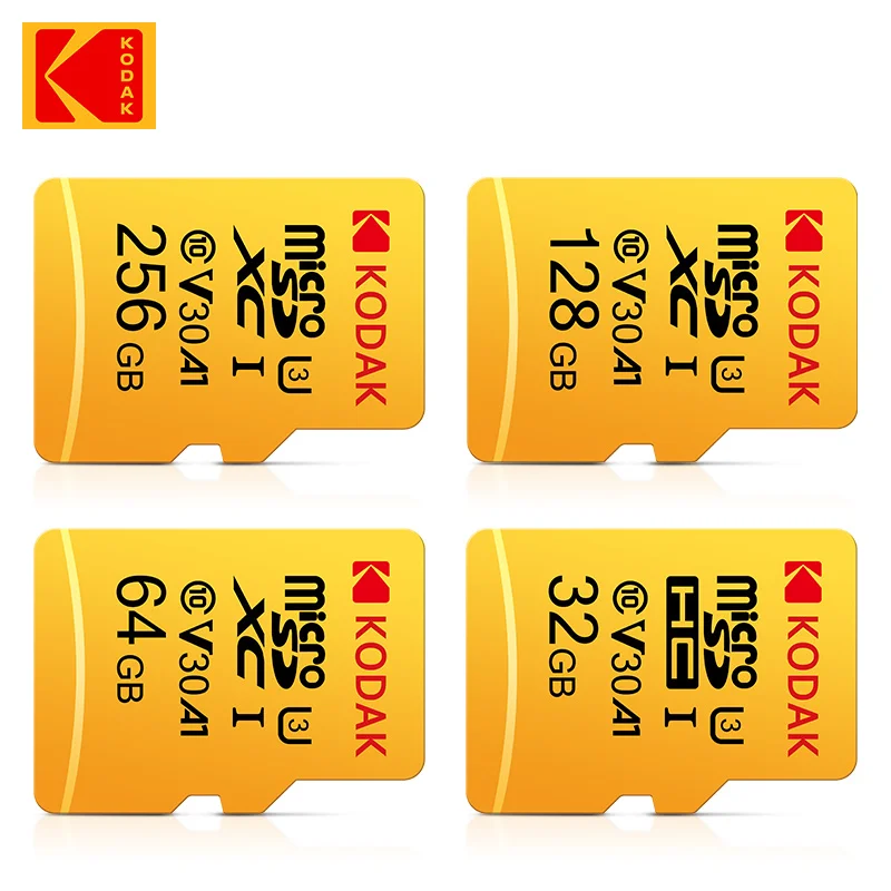 

100pcs/lot KoDak Memory Cards 64 32GB High Speed Micro TF SD 32gb 64gb Class 10 U3 V30 UHS-I 64GB Mini Flash Card Free Shipping