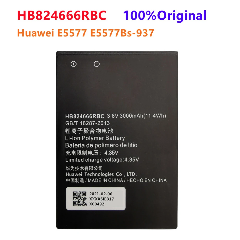 HuaWei 100% Original HB824666RBC Battery For Huawei E5577 E5577Bs-937 Replacement Batteria Real Capacity Phone 3000mAh Akku
HuaWei 100% Original HB824666RBC Battery For Huawei E5577 E5577Bs-937 Replacement Batteria Real Capacity Phone 3000mAh Akku